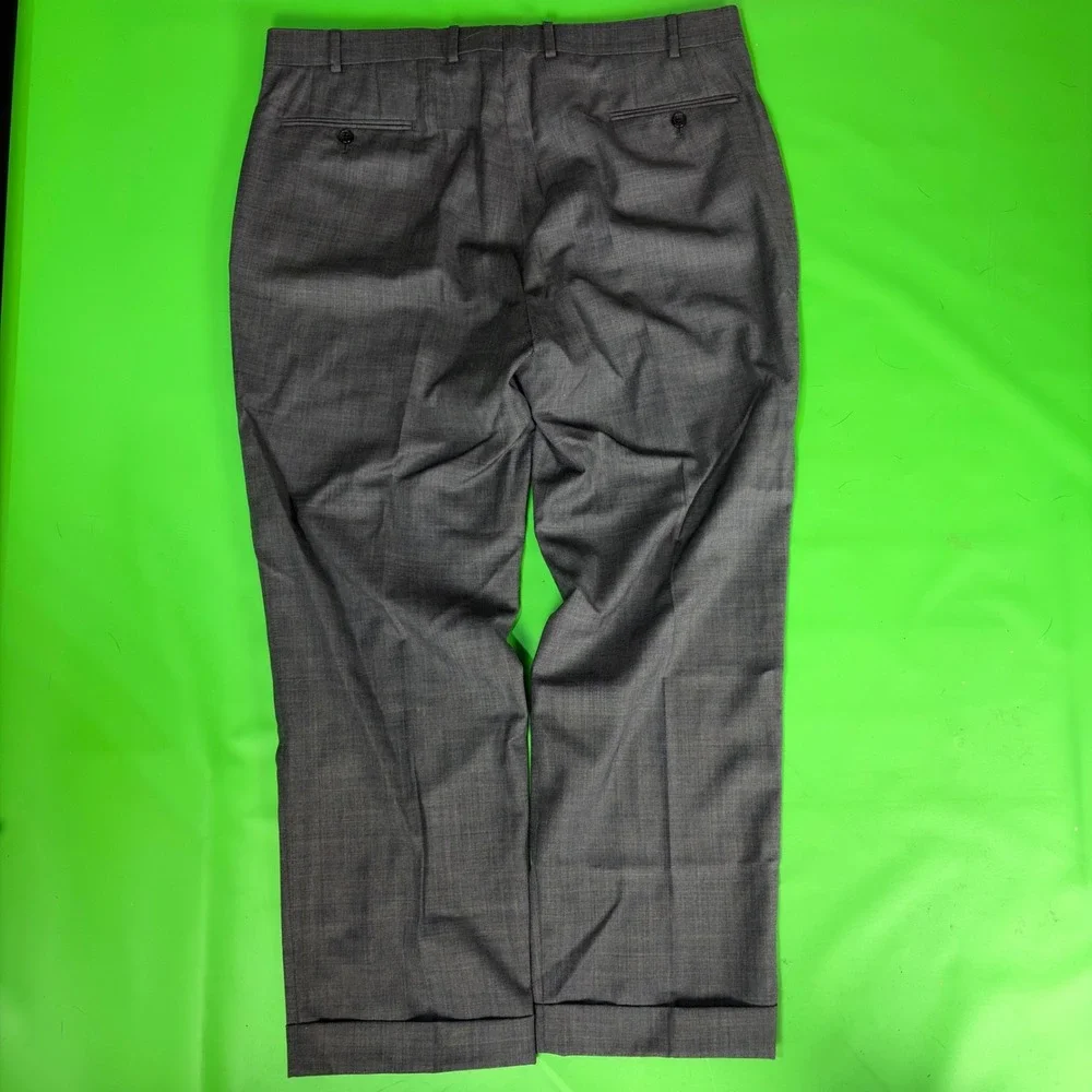 Ralph Lauren Dress Pants Mens 38/29 Grey 100% Wool Natural Stretch Cuffed Slacks